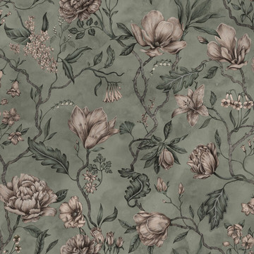 Belinda Garden Green 663-38 (kuvatapetti)
