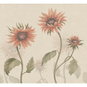 Sunflowers Peach S10528 (kuvatapetti)